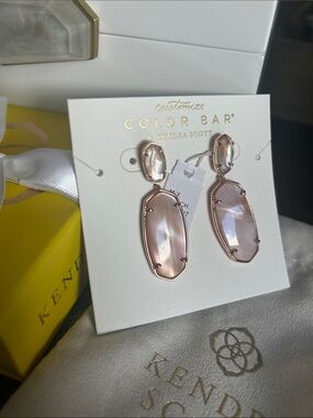 Kendra Scott Elle Statement Rose Gold Earrings NWT